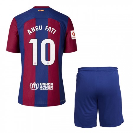FC Barcelona Ansu Fati 10 Børn Hjemme 2023-24 - Fodboldtrøjer (S/S)